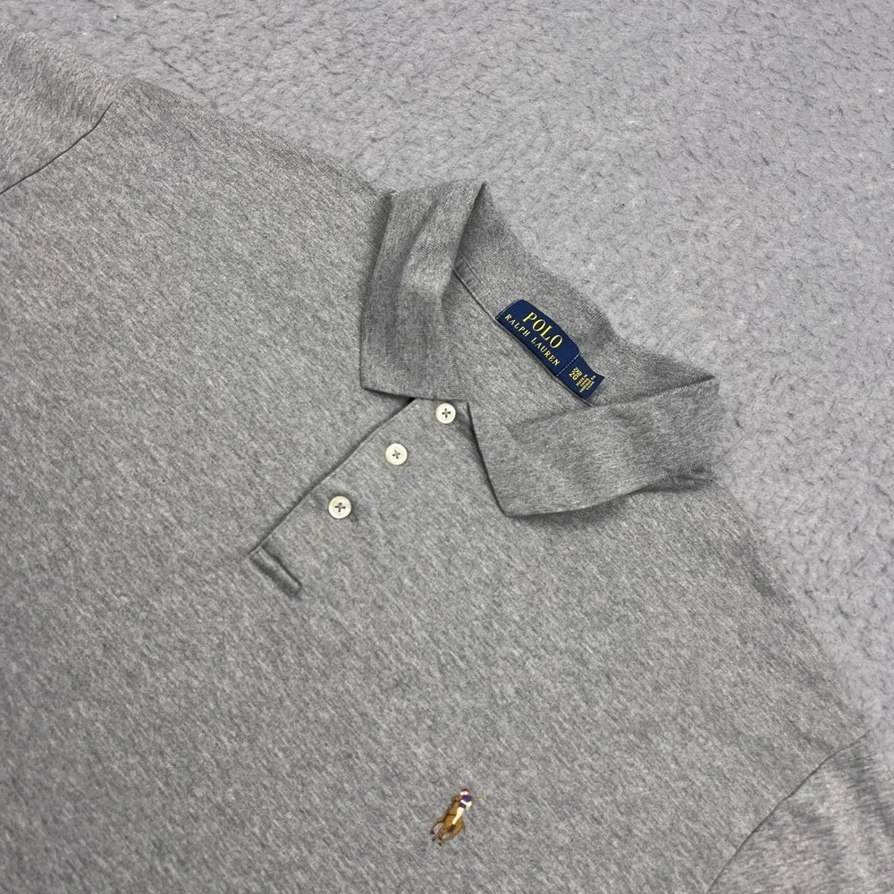Polo Ralph Lauren Shirt Men's 2XB Gray Classic Flesh Pony Casual Cotton Knit Top